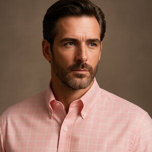 Brooks Brothers Pink Windowpane Check Button-Down Shirt – Size XL